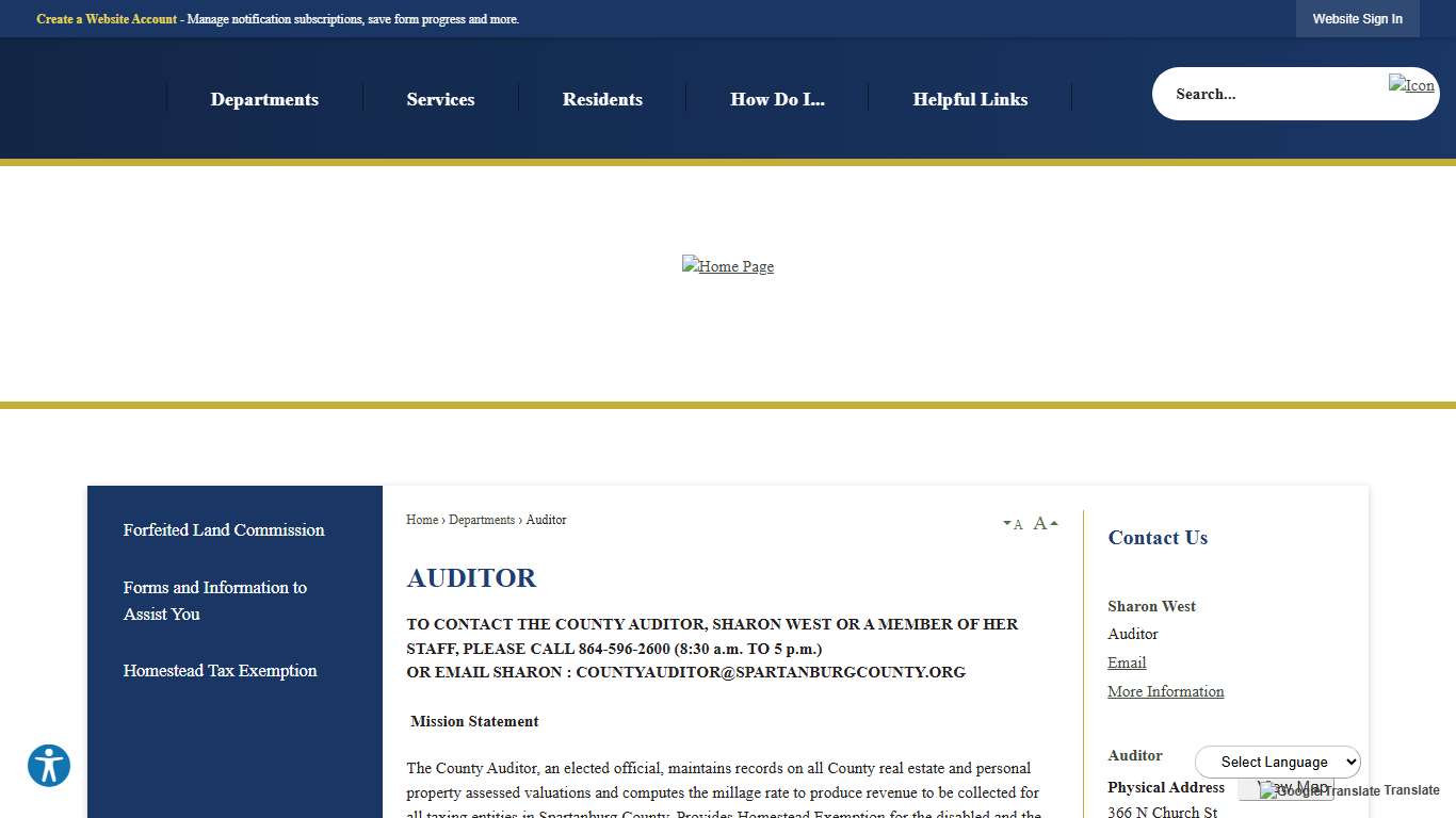 Auditor Spartanburg County, SC