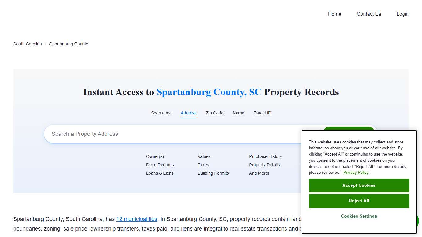 Spartanburg County Property Records Owners, Deeds, Permits