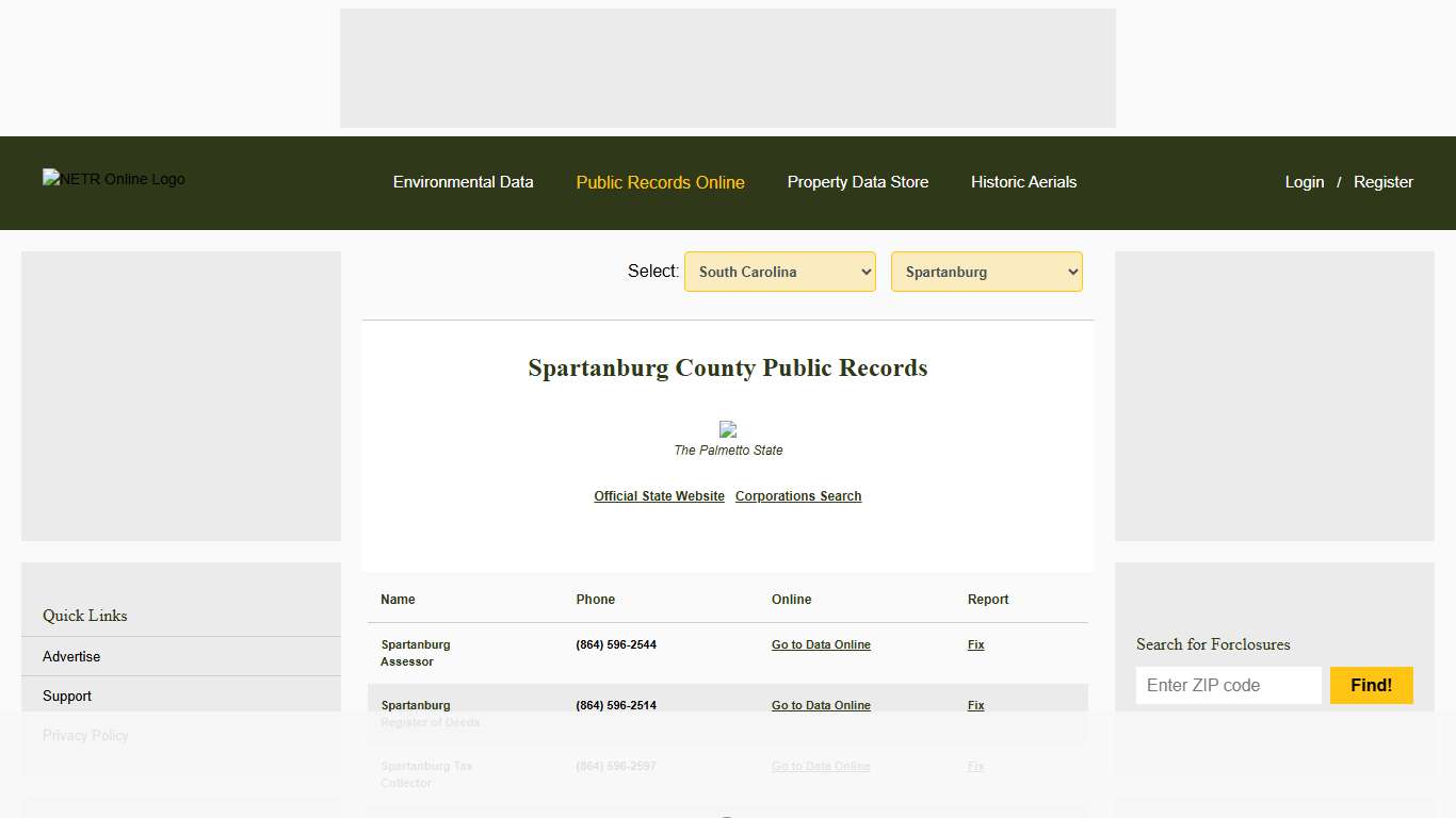 NETR Online • Spartanburg • Spartanburg Public Records, Search Spartanburg Records, Spartanburg Property Tax, South Carolina Property Search, South Carolina Assessor